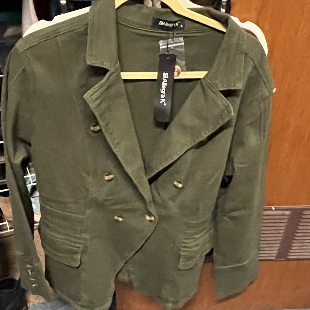Allegra K Women's Utility Jacket in Olive NEW w/tags